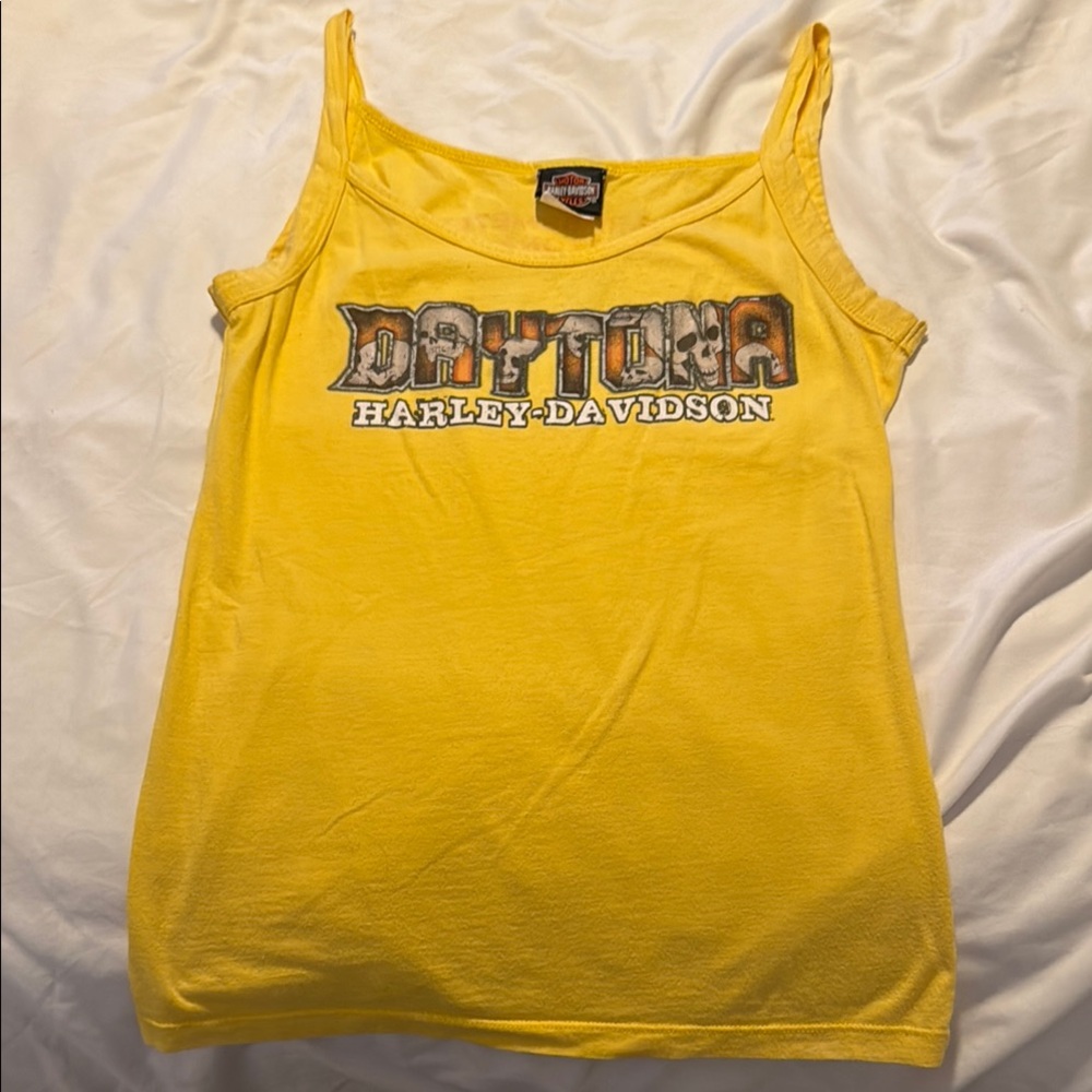 Harley-Davidson Yellow Fitted Camisole Top